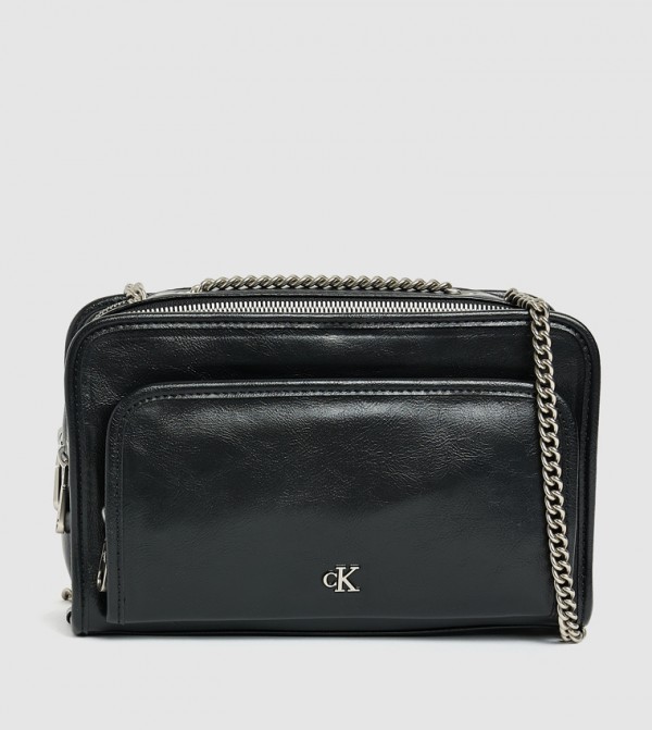 Logo Detail Zippered Camera Bag