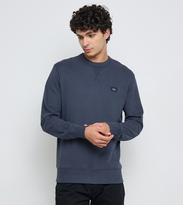 Logo Label Woven Sweatshirt