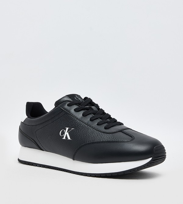 Monogram Detail Lace Up Runner Sneakers