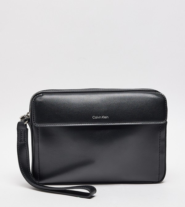 Sleek Logo Detail Toiletry Bag