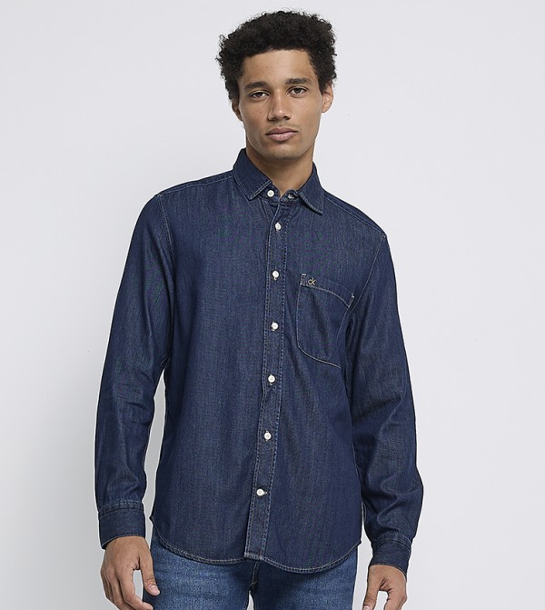 Washed Long Sleeves Denim Shirt