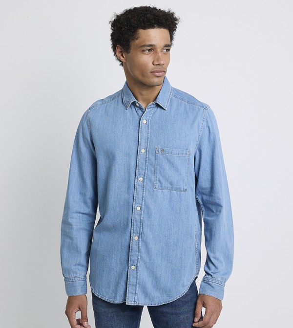 Washed Long Sleeves Denim Shirt