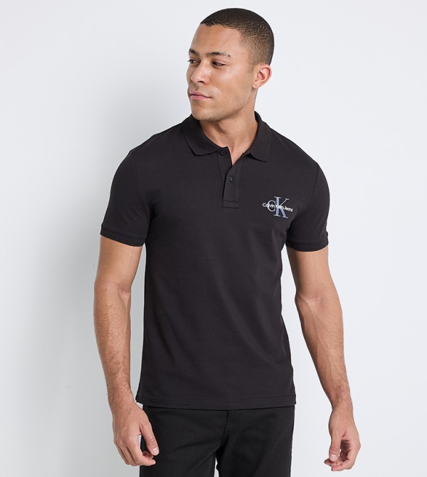 Monogram Embroidered Short Sleeves Polo T-Shirt