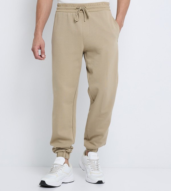 Logo Embroidered Drawstring Waist Joggers