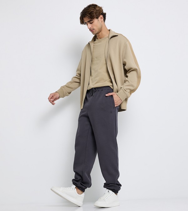 Monogram Drawstring Waist Joggers