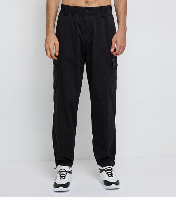 Logo Badge Straight Fit Cargo Pants