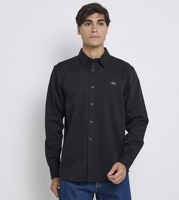 Logo Label Woven Shirt