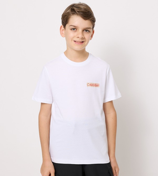 Label Detail Crew Neck T-Shirt