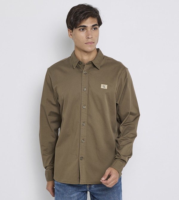 Logo Label Woven Shirt