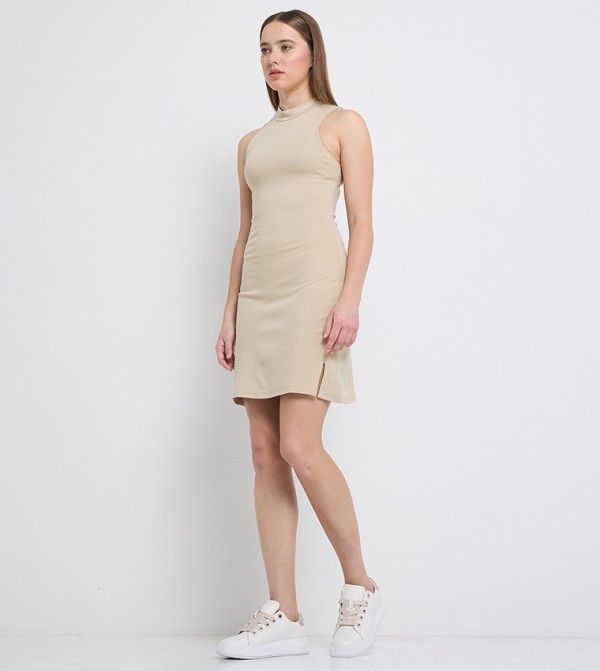 Logo Detail Halterneck Mini Dress