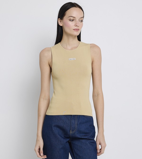 Logo Badge Knitted Tank Top