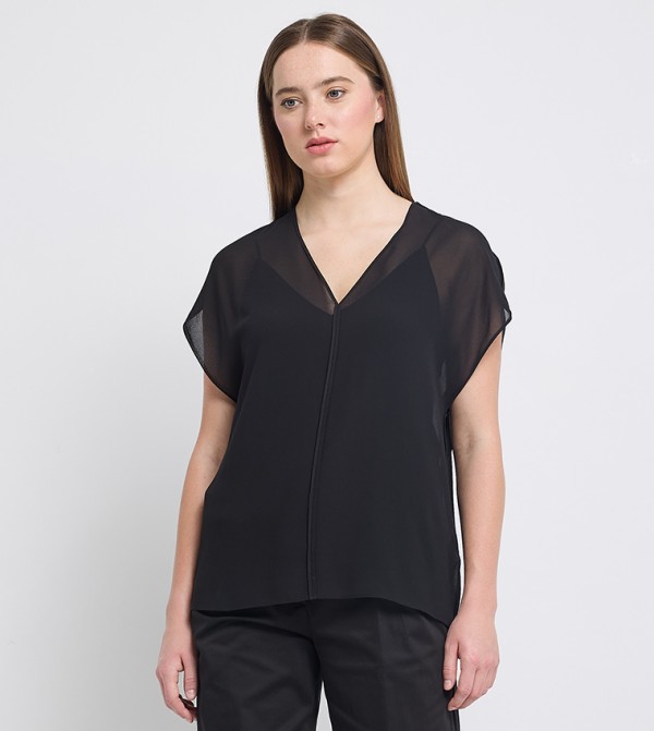 Sheer V-Neck Top