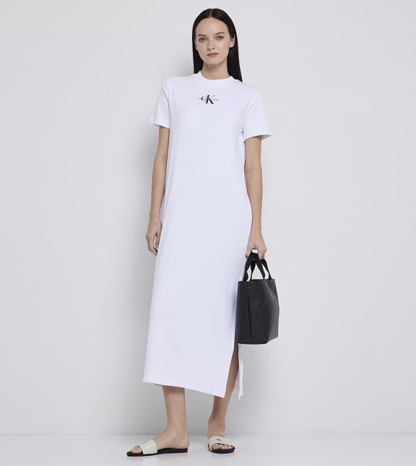 Monogram Printed Ribbed T-Shirt Dress