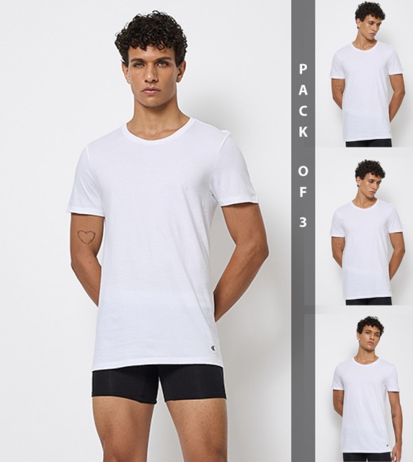 3-Pack Solid Short Sleeves Vests