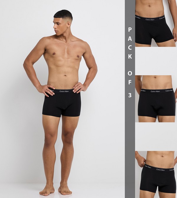3-Pack Logo Waistband Trunks