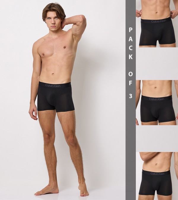 Pack of 3 Logo Waistband Trunks