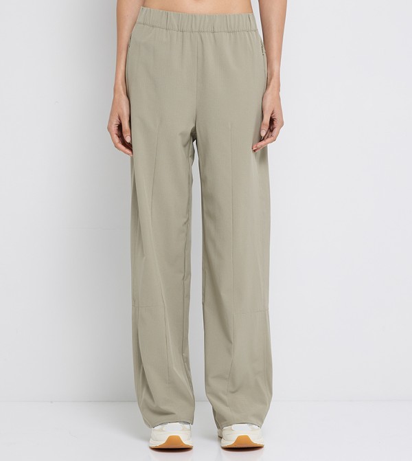 Elastic Waist Straight Fit Pants