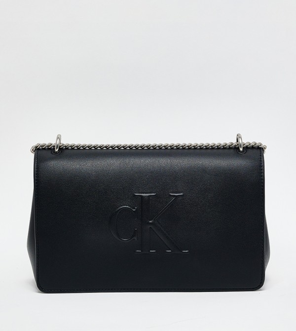 Logo Embossed Flap Crossbody Bag