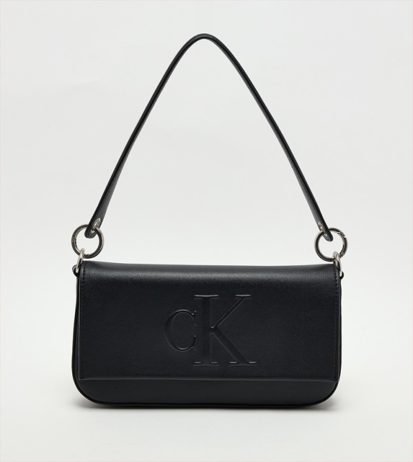 Embossed Flap Shoulder Bag
