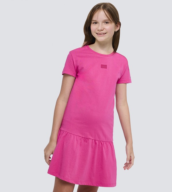 Embroidered Short Sleeves Mini Dress
