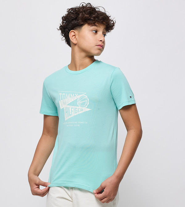 تيشيرت بياقة مستديرة وطبعة