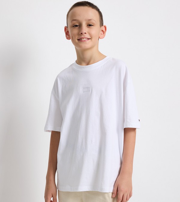 Flag Embroidery Detail Short Sleeves T-Shirt