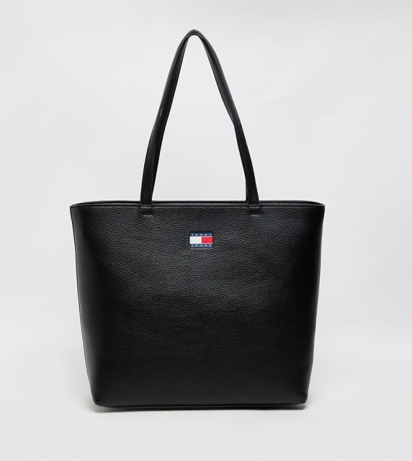 Flag Detail Zippered Tote Bag