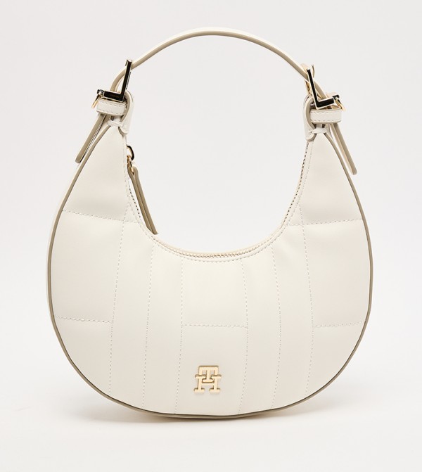 Textured Zip-Closure Shoulder Bag