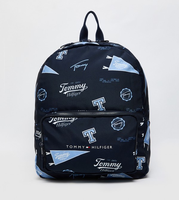 Printed Zippered Backpack