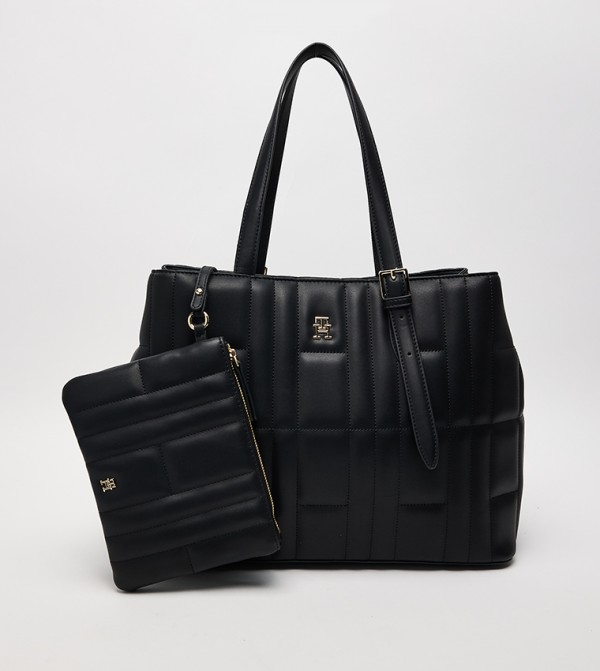 Quilted Shoulder Bag with Pouch