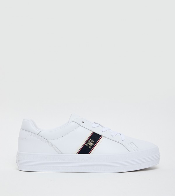 Monogram Detail Lace Up Sneakers