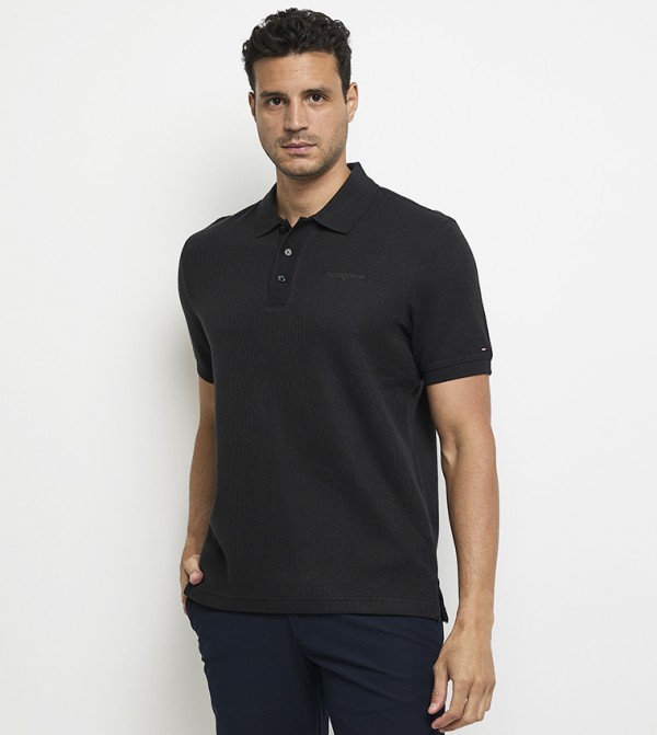 Waffle Textured Regular Fit Polo T-Shirt