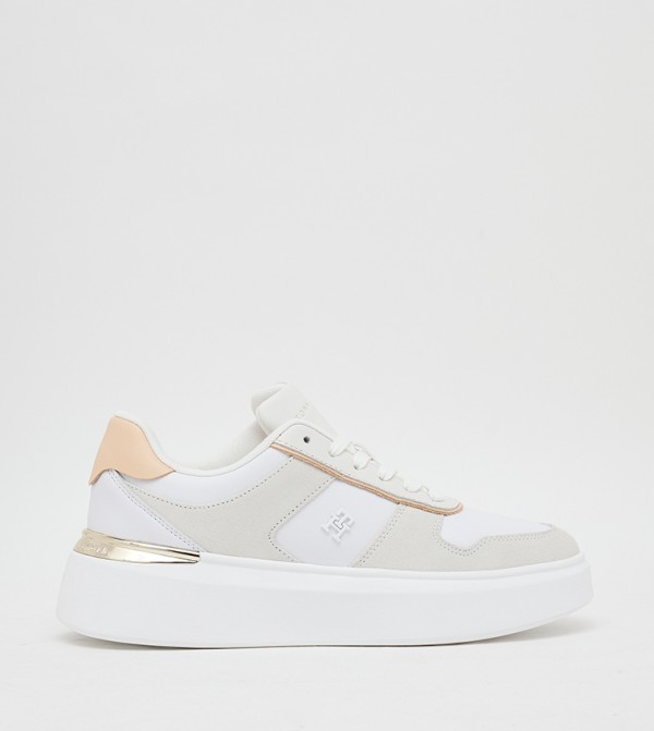 Logo Detail Court Lace-Up Sneakers