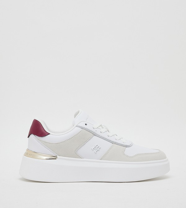 Logo Detail Court Lace-Up Sneakers
