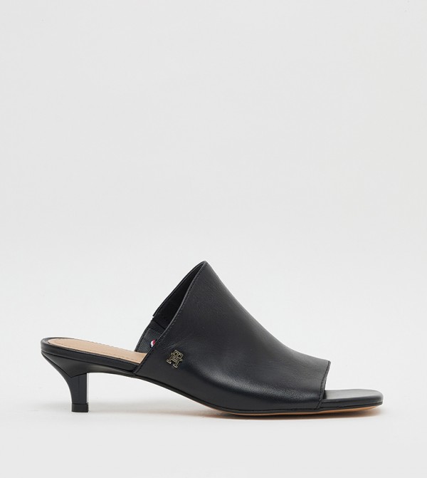 Leather Kitten Heel Sandals