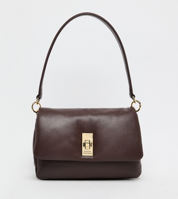 Twist Lock Flap Shoulder Bag