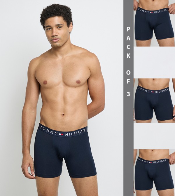 3-Pack Logo Waistband Trunks