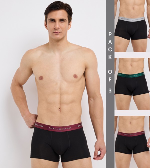 3-Pack Logo Waistband Trunks