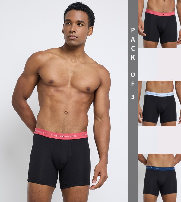 3-Pack Logo Waistband Trunks