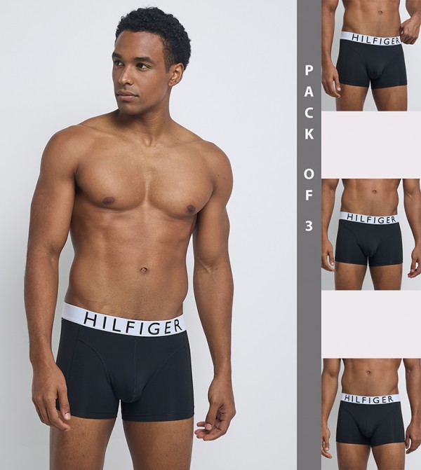 3-Pack Logo Waistband Trunks