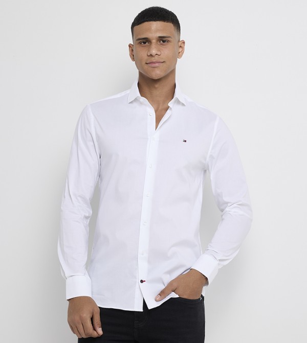 Flag Embroidered Long Sleeves Shirt