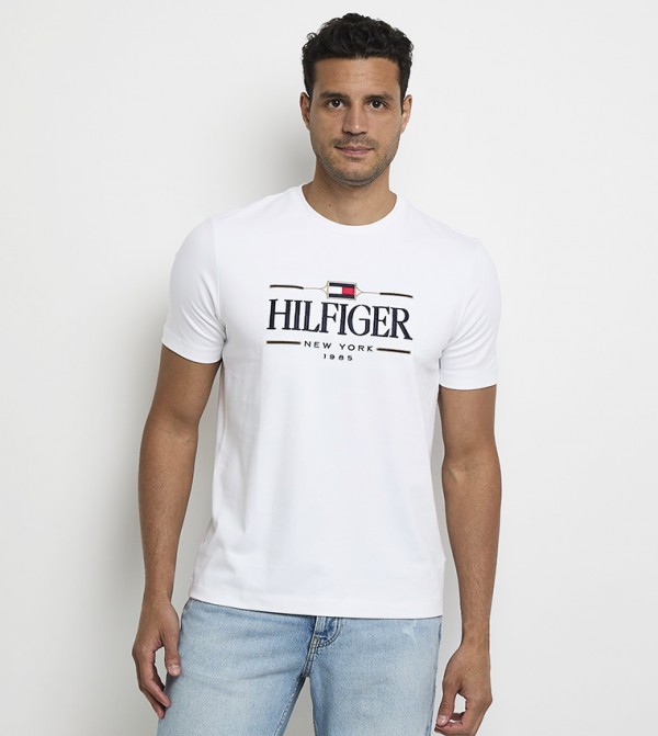 Logo Embroidered Crew Neck T-Shirt