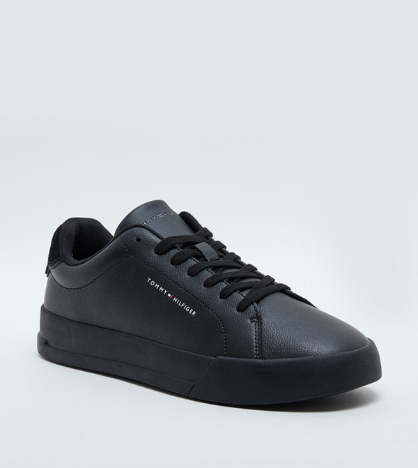 Logo Detail Court Lace-Up Sneakers