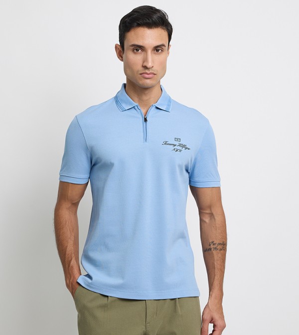 Logo Embroidered Pique Polo T-Shirt