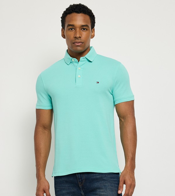 1985 Flag Detail Short Sleeves Polo T-Shirt