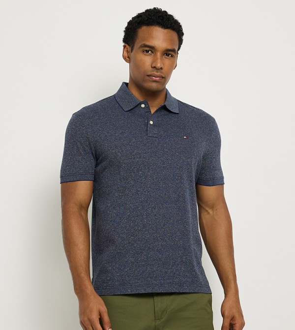 Textured Short Sleeves Polo T-Shirt