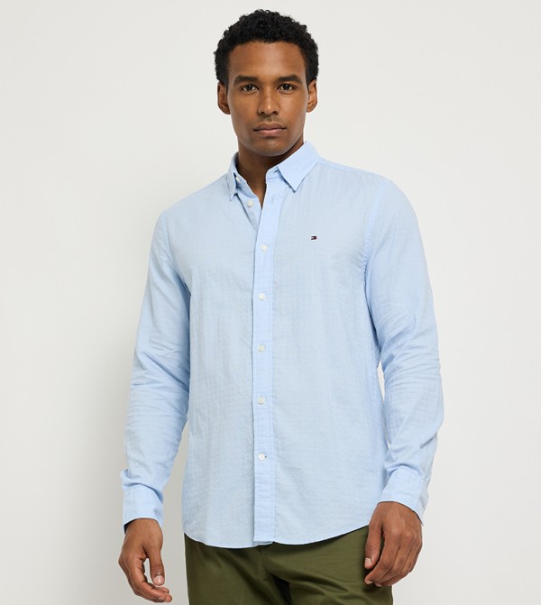 Self Patterned Long Sleeves Shirt