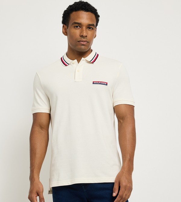 Monotype Detail Short Sleeves Polo T-Shirt