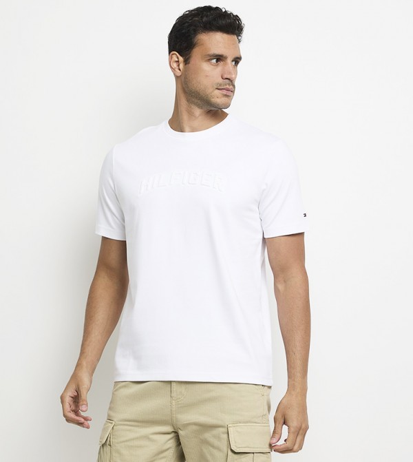 Monotype Embossed Crew Neck T-Shirt