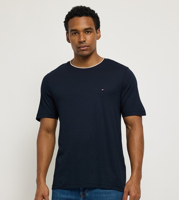 Flag Detail Crew Neck T-Shirt